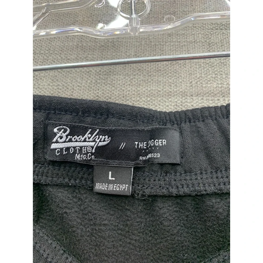 Brooklyn Cloth Joggers Pants Mens L Black Elastic Waist Performance Tapered‎ Leg